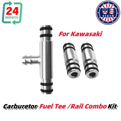 Carburetor Fuel Tee / Rail Combo Kit For 1977-83 Kawasaki KZ1000 KZ650 CSR 1set - Image 1 of 4