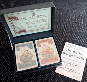 Vintage 1920's Orient Line Cruises. Double Deck  Miniature Playing Cards in case - Bild 1 von 3