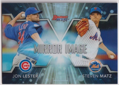 Bowmans Best Mirror Image 2016 #MI-15 Jon Lester/Steven Matz Cubs/Mets Foto 1 de 2