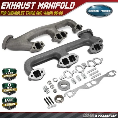 2x Left & Right Exhaust Manifold with Gasket for Chevrolet Tahoe GMC Yukon 96-00 - Image 1 of 4