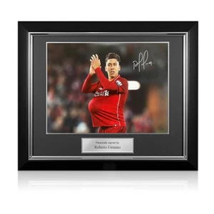 Roberto Firmino Signed Liverpool Football Photo: Hat-Trick. Deluxe Frame - Picture 1 of 3