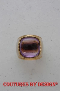 Anillo de diseñador St John Knits esmalte marfil con piedra amatista 7,5 nuevo con etiquetas precio de venta sugerido por el fabricante 280 USD - Imagen 1 de 2