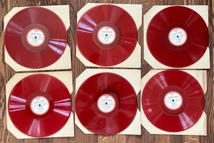 Vintage Red Vinyl 10” Records, 1950's, 6 Records. For Decor/Crafts, Untested! - Picture 1 of 8