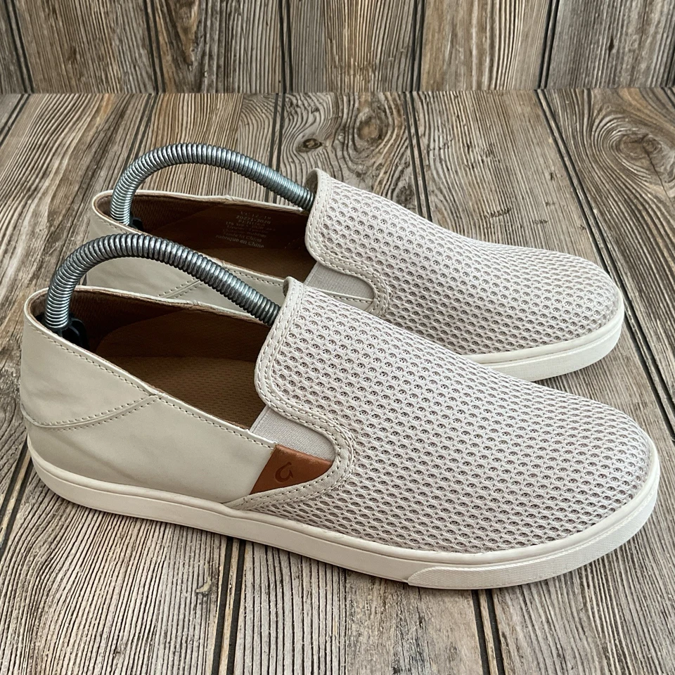 Mujer OluKai Pehuea 20271-2020 Zapatillas Sin Cordones Beige Tostado Malla Zapatos Talla 9.5 Foto 1 de 4