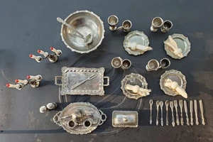 Vintage Dollhouse Dishes, IMPERIAL, 1978, Cast Metal, Fine Serving Pieces Used - Picture 1 of 5