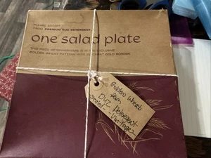 Vintage Duz Detergent Golden Wheat Salad Plate Unopened Sealed Box - Picture 1 of 1