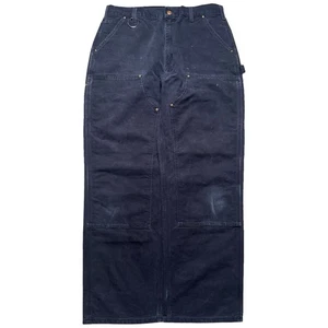 VTG Carhartt Double Knee Work Pants Mens 36x30 B01-BLK made in USA Duck Canvas - Picture 1 of 7