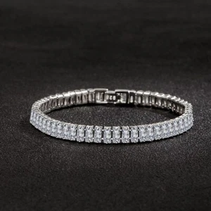 925 Sterling Silver Bracelet Zircon Crystal Fine Jewelry For Women Engagement