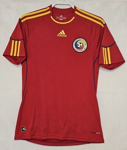 Romania Soccer Jersey Mens Small Adidas 2009 2010 Home Football Shirt Red Yellow - Picture 1 of 17