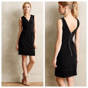 Anthropologie MAEVE XS Kleid OTTOMAN Rüschen strukturiert Strick Taschen gefüttert Reißverschluss Neu mit Etikett - Bild 1 von 4