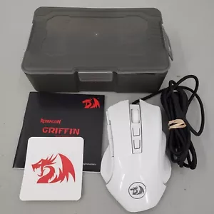 Redragon Griffin White USB Wired Optical Gaming Mouse M602AW RGB Light 7200 Dpi - Picture 1 of 19