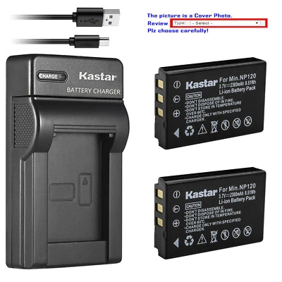 Kastar Q120 Battery Slim USB Charger for Minolta MN35Z 20mp FHD Bridge Camera