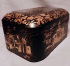 Antique Original Chinese Chinoiserie Jewellery Box Locking + Key good condition