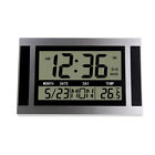 Large Screen Lcd Digital Wall Clock Time Thermometer Calendar Alarm Clock