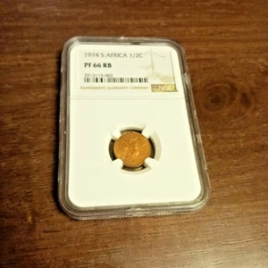 1974 South African 1/2 Cent PF 66 RB - Picture 1 of 4