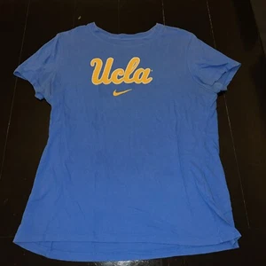 Vtg Women’s Nike Tee UCLA Bruins Cursive Logo Football Shirt Medium Blue NCAA - Picture 1 of 7