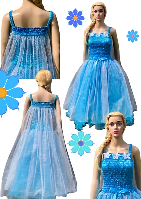 Vestido de disfraz de Elsa Frozen para mujer adulto Foto 1 de 4