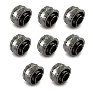 XSPC G1/4 to 1/2 ID 3/4 OD Compression Fitting V2 - Black Chrome (8 Pack) - Picture 1 of 5