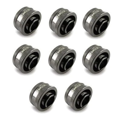 XSPC G1/4 to 1/2 ID 3/4 OD Compression Fitting V2 - Black Chrome (8 Pack) - Image 1 of 4