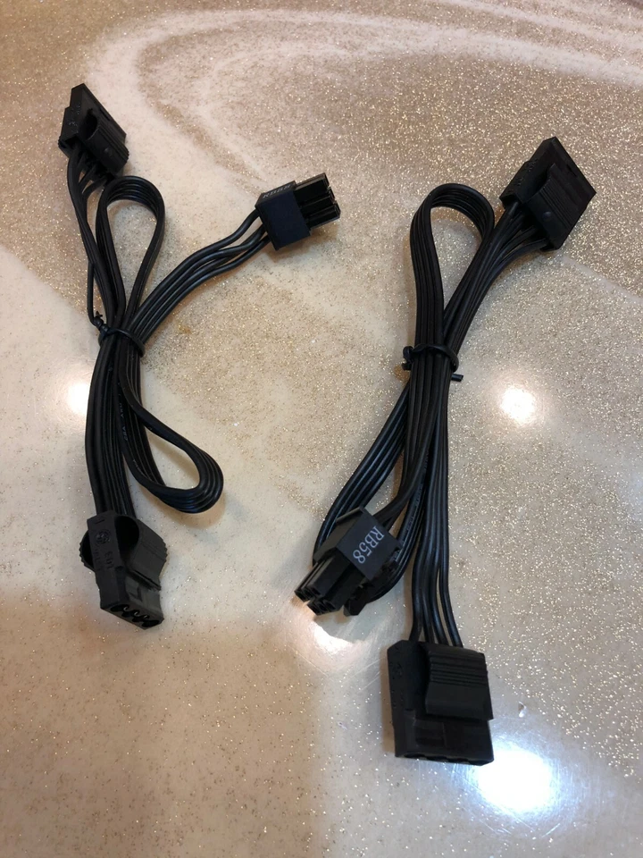 2X SEASONIC  6 Pin Perif  TO 2x IDE  DRIVE Power CABLE  FOR SSR 550RM -SSR 650RM - Image 1 of 1