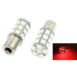 #1156 Red 18SMD LED Park Parking Tail Light Turn Signal Reverse Lamp Bulbs Pair