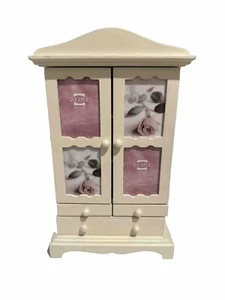 Prinz White Jewelry Box w/Mounting Option Or Tabletop w/Photo Doors & 3 Drawers - Picture 1 of 13