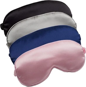 4pcs Travel Sleep Soft Silk Eye Mask, Padded Shade Cover Blindfold for Men Women - Picture 1 of 6