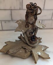 Signed June Pacheco Handmade Woodland Fairy Art Pottery Figurine