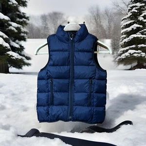 GAP Kids Navy Blue Puffer Vest Full Zip XS 4/5 Down Classic Winter Outerwear EUC - Picture 1 of 6