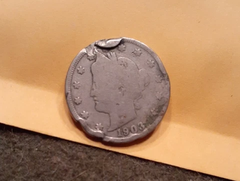 1903 Mint Error 5c Liberty Head V Nickel Cover