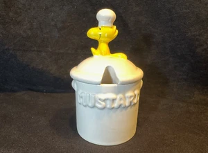 Vintage Peanuts Woodstock Ceramic 4" Mustard Pot Jar Made in Japan - Picture 1 of 8