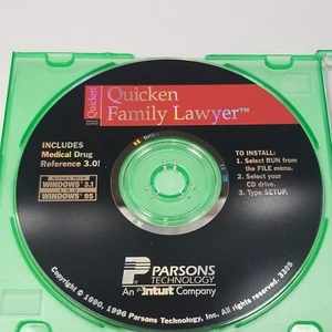 Quicken Family Lawyer CD-Rom for Windows 1995 Parsons Technology - Picture 1 of 7