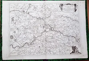 XVII ème - Comté de Namur - Rare Carte par CORONELLI 71 x 49 Editée en 1690 - Picture 1 of 2