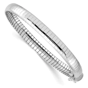 "Cadena Omega con cúpula de oro blanco de 6 mm 14 K 7"" 16"" o 18" - Imagen 1 de 4
