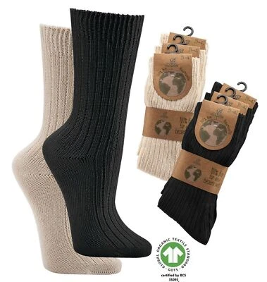 MARKENLOS Bio Socken 100% Bio Baumwolle Damen Herren Freizeit Sport Organic GOTS 3-6 Paar