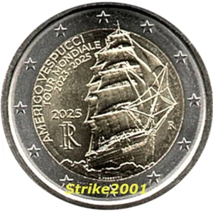 NEW !!! 2 EURO COMMEMORATIVO ITALIA 2025 FDC Vespucci NEW !!! - Picture 1 of 1