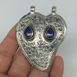 1pc, 2.6"x2"x0.4",Turkmen Pendant Lapis Lazuli Drop Boho Handmade @Afghanistan, - Picture 1 of 8