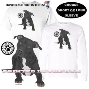 Puppies Rule Pitbull Pit Bull Black Blue #1 Purebred Logo Series Graphic T Shirt - Picture 1 of 4