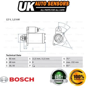 Fits Subaru Impreza Forester Legacy Outback + Other Models Bosch Starter Motor - Picture 1 of 4