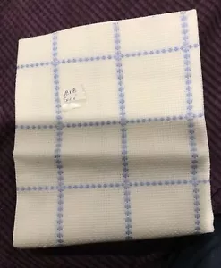 11 Count Zweigart Cross Stitch Fabric 18 X 18” Ivory With Blue - Picture 1 of 1