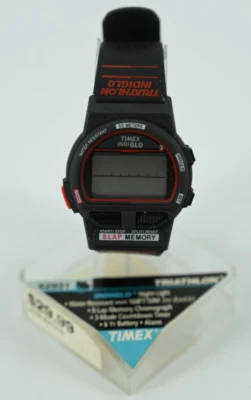 Timex Ironman Triathlon Indiglo 手表型号 62931 红色 NOS 复古 1990 年代 — 第 1/4 张图片