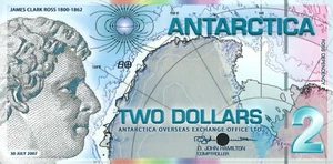 Antarctica, 2 dollars, 2007, Ross Dependency, polymer, fantasy note SPECIMEN - Picture 1 of 3