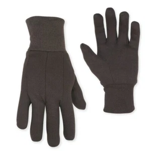 CLC 2009 BROWN JERSEY GLOVES WITH PVC GRIPER DOTS - Picture 1 of 3
