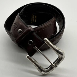 ARIAT Men's Dark Brown Leather Western Belt Size-40 Rowdy Center Ridge A1019444 - Picture 1 of 17