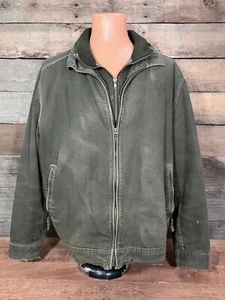 PACIFIC TRAIL Black Denim FADED VINTAGE JACKET XL Seattle USA DOUBLE ZIP Sweet ! - Picture 1 of 18