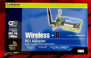 Adaptador PCI Cisco Linksys Wireless-B WMP11 2,4 GHz 802,11b 11 Mbps caja abierta nuevo - Imagen 1 de 3