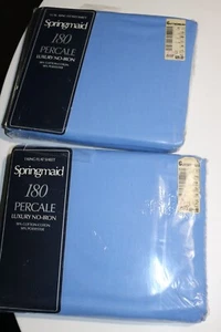 Vintage Springmaid King Sheet Set Blue (Flat is King and Fitted is Cal King) NEW - Picture 1 of 10