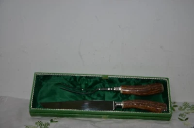 ❤❤2 Teiliges  Tranchierbesteck  Hirschhorn Griffe +#+#+ - Bild 1 von 4