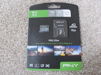 Brand New PNY 1TB PRO Elite Class 10 U3 V30 4K microSDXC Flash Memory Card - Image 1 of 4