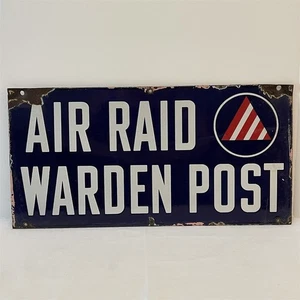 1940s Vintage WWII Civil Defense Air Raid Warden WW2 US Military Sign - Picture 1 of 7